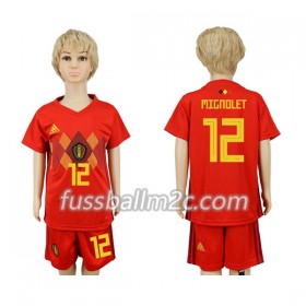 Fußballtrikots Belgien Mignolet 12 Kinder Heim Trikotsatz WM 2018